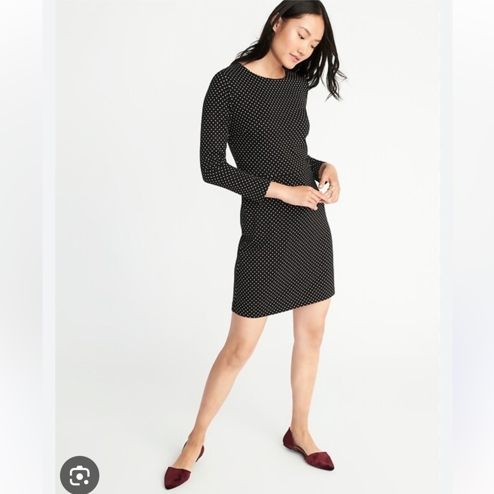 Old Navy Black Dress with White Dots size small